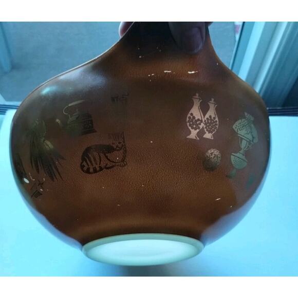 Pyrex Vintage 444 Brown Gold Cinderella 4Qt Mixing Bowl Early American - Picture 13 of 16